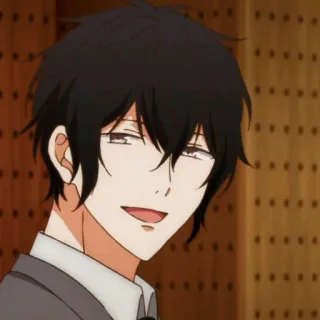 🖇 b647e04d アニメ, マンガ, ポートレート, キャラクター, イケメン, 笑顔, 黒髪 telegram sticker