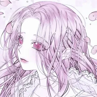 ☁️ 30a7ff5a gadis anime, rambut pink, karakter wanita, potret, seni digital whatsapp sticker