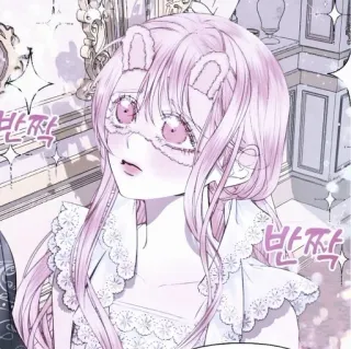 🐁 488e6753 반짝 imut, anime, gadis, rambut merah muda, telinga kelinci whatsapp sticker