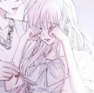 🥡 6ca0654c Anime, Sedih, Menangis, Gadis, Ilustrasi, Seni whatsapp sticker