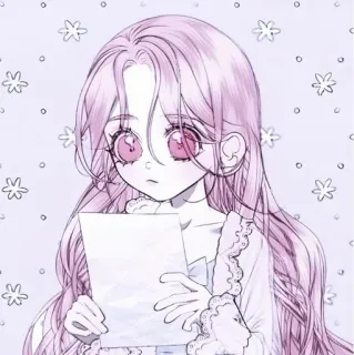 🍚 97cec0fe anime, rambut pink, imut, gadis, gambar whatsapp sticker