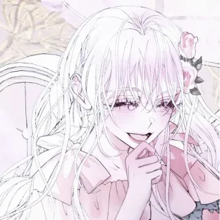 🐁 e842d28e Anime, Manga, Wanita, Gadis, Mawar, Merah Muda, Seni, Gambar whatsapp sticker