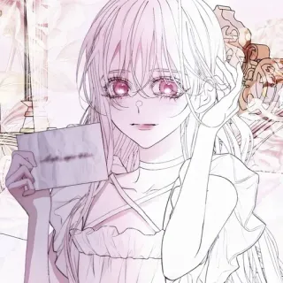 ☁ f1954101 gadis anime, manga, kartun, ilustrasi, merah muda, gadis whatsapp sticker