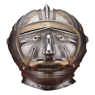 😬 3ca20706 头盔, 盔甲, 中世纪, 脸, 金属 whatsapp sticker