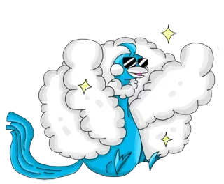 🌚 561c87a3 Cartone animato, Uccello, Occhiali da sole, Scintille, Nuvole, Carino telegram sticker