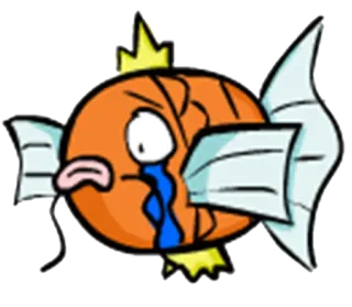 🌚 aa0f966a Magikarp Magikarp, Pokémon, pesce, piangendo, triste, arancione telegram sticker