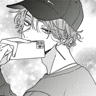 🍳 46d1cc82 สไตล์อนิเมะ, ตัวละครชาย, มังงะ, สติกเกอร์, โทรศัพท์, หมวกแก๊ป telegram sticker