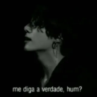 😈 e2c993e8 me diga a verdade, hum? person, portrait, black and white, question telegram sticker