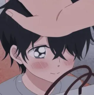 🎆 2ffbe5f6 anime, anak, anak laki-laki, imut, hewan peliharaan, usap kepala telegram sticker