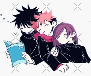 🥱 c75c2693 anime, sleeping, reading, characters, cute, fan art whatsapp sticker