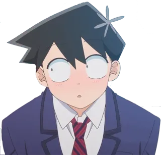 😵‍💫 143280d4 Tadano Hitohito Komi Can't Communicate Anime, Manga, Komi nie potrafi się komunikować, Tadano Hitohito, zszokowany, zaskoczony telegram sticker