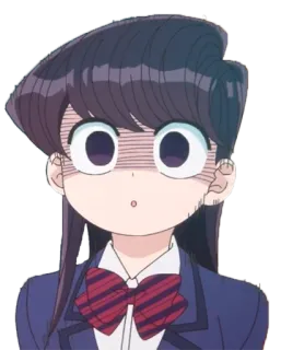 🥺 4d33e06c Komi Shouko Komi Can't Communicate Anime, Manga, Komi Can't Communicate, Komi Shouko, zszokowana, Kreskówka, Japoński telegram sticker