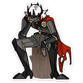 🤦‍♀️ 2434dca2 caballero, armadura, sentado, pensando, personaje, fantasía telegram sticker