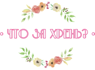 😳 7c0db878 ЧТО ЗА ХРЕНЬ? 俄语, 短语, 文本, 花, 问题, 冒犯, 俚语 telegram sticker