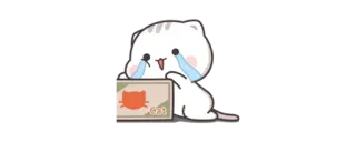 🔰 15c226b8 cat кот, плачет, грустный, коробка, мультфильм, животное telegram sticker