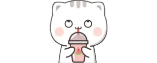 🔰 204163c5 кот, животное, напиток, милый, мультфильм, наклейка telegram sticker