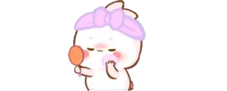 🔰 293a6b73 Мультфильм, Милый, Животное, Кролик, Макияж, Красота telegram sticker