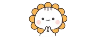 🔰 4258f2c1 милый, каваий, кот, цветок, наклейка telegram sticker