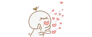 🔰 498772df любовь, сердечки, мило, мультфильм, поцелуй telegram sticker