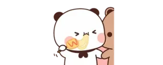 🔰 02e3b703 милый, панда, медведь, еда, каваий, мультфильм whatsapp sticker