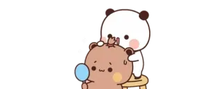 🔰 2937448b Панда, Медведь, Милый, Мультфильм, Зеркало, Массаж whatsapp sticker