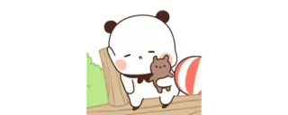 🔰 9d08e450 панда, милый, медведь, мультфильм, сонный, иллюстрация whatsapp sticker