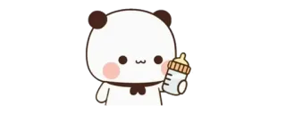 🔰 f2d31a3b Панда, Мультфильм, Бутылочка для кормления, Милый, Животное whatsapp sticker