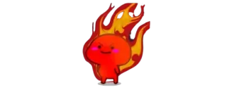 👑 40d6e425 fuoco, cartone animato, fiamma, carino, rosso telegram sticker