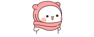 🔰 8a4c8ecf carino, kawaii, sciarpa, rosa, personaggio, cartone animato telegram sticker