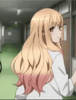 👋 62dca31c anime, ragazza, capelli lunghi, uniforme scolastica, personaggio, femmina telegram sticker