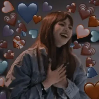 🥰 9911abab Frau, Herzen, Liebe, Glücklich, Porträt, Zuneigung whatsapp sticker