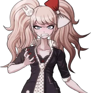 😡 c36ee1e3 Junko Enoshima Danganronpa anime, zły, dąsy, kreskówka whatsapp sticker