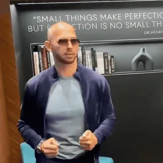 🕺 6d9d2682 Andrew Tate "SMALL THINGS MAKE PERFECTIO
BUT CTION IS NO SMALL TH
SIR HENRY Andrew Tate, Influencer, Citazione motivazionale, Figura controversa, Uomo telegram sticker