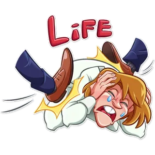 🤕 3b00491f Life 슬픔, 울음, 발차기, 폭력, 우울 telegram sticker