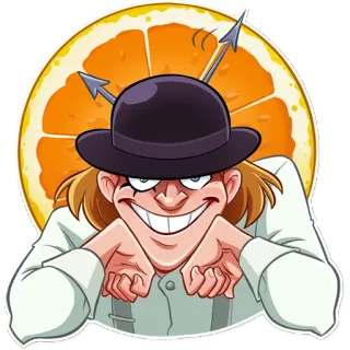 😈 d8c1c0db Alex DeLarge A Clockwork Orange 시계태엽, 시계태엽 오렌지, 폭력, 영화, 드루그 telegram sticker