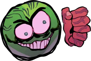 💀 8f9bd7d3 cartoon, creepy, evil, pointing, finger, monster, face telegram sticker