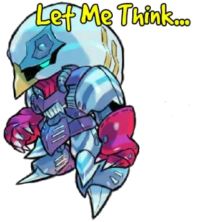 🤔 5c6b2cdd Let Me Think... 机器人, 思考, 游戏角色, 未来主义 telegram sticker