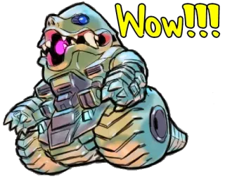 😲 9b94a4c4 Wow!!! 怪物, 卡通, 机器人, 哇, 生物 telegram sticker