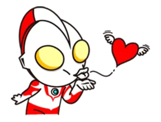 😘 065bfb65 Ultraman Ультрамен, Сердце, Мультфильм, Аниме, Милый, Летающий, Любовь telegram sticker