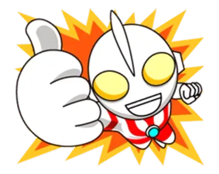 👍 42a4e82b Ultraman Ультрамен, Герой, Большой палец вверх, Мультфильм, Япония, Аниме telegram sticker