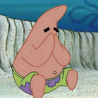 ✨ 1e309665 Patrick Star Spongebob Squarepants Patrick Étoile, Bob l'éponge, Dessin animé, Nickelodeon, Animé, Réflexion, Pensif whatsapp sticker