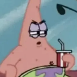 ✨ 669ef2f6 Patrick Star Spongebob Squarepants patrick étoile, bob l'éponge, dessin animé, personnage, boisson whatsapp sticker