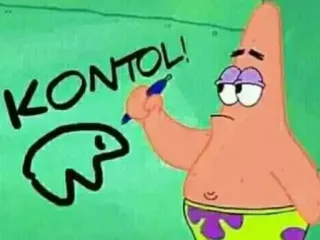 ✨ c8f3efb2 Patrick Star Spongebob Squarepants KONTOL! patrick star, spongebob, offensant, indonésien, dessin animé, texte, dessin whatsapp sticker