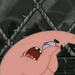 ✨ d27280db Patrick Star Spongebob Squarepants Patrick Étoile, pleurer, Bob l'éponge, dessin animé, triste, Nickelodeon whatsapp sticker