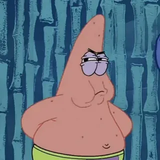 ✨ fc07ae28 Patrick Star Spongebob Squarepants Patrick Étoile, Bob l'éponge, dessin animé, Nickelodeon, en colère, mème whatsapp sticker