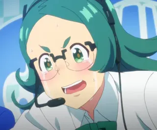 💧 a57289e3 anime, woman, crying, emotion, tears, headset, expression telegram sticker