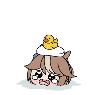 😭 e9d9de47 anime, sad, crying, duck, cute whatsapp sticker