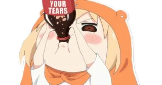 😭 2870a2b9 YOUR TEARS Anime, Fles, Tranen, Grappig, Reactie, Meme, Verdrietig whatsapp sticker