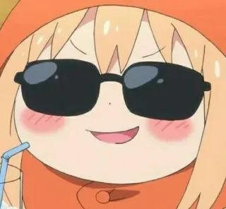 🍡 c8d7253d Umaru Doma Himouto! Umaru-chan Anime, Umaru, Chill, Gafas de sol, Bebida, Kawaii whatsapp sticker