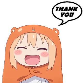 😀 87008ac3 Umaru Doma Himouto! Umaru-chan THANK YOU อนิเมะ, น่ารัก, ขอบคุณ, อุมารุ, คาวาอิ, มีความสุข telegram sticker